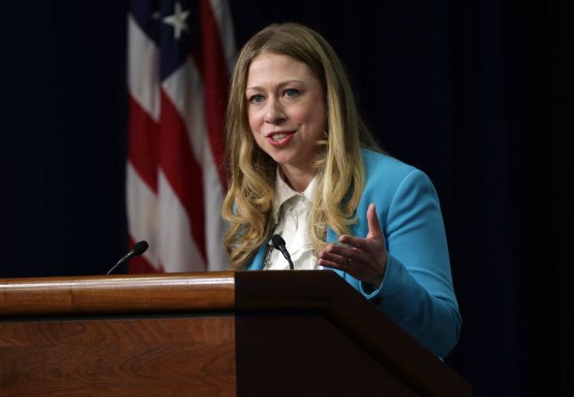 Chelsea Clinton, the only child of Bill and Hillary Clinton, speaks in September 2013 during a White House forum to counter wildlife trafficking.