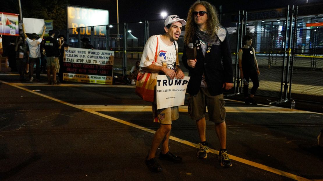 Trump supporters have mostly stayed away from Philadelphia this week, but there have been the odd exceptions. When they do pop up, reporters and detractors usually flock their way. But as the convention comes to a close, it takes a little more to get the crowds excited.
