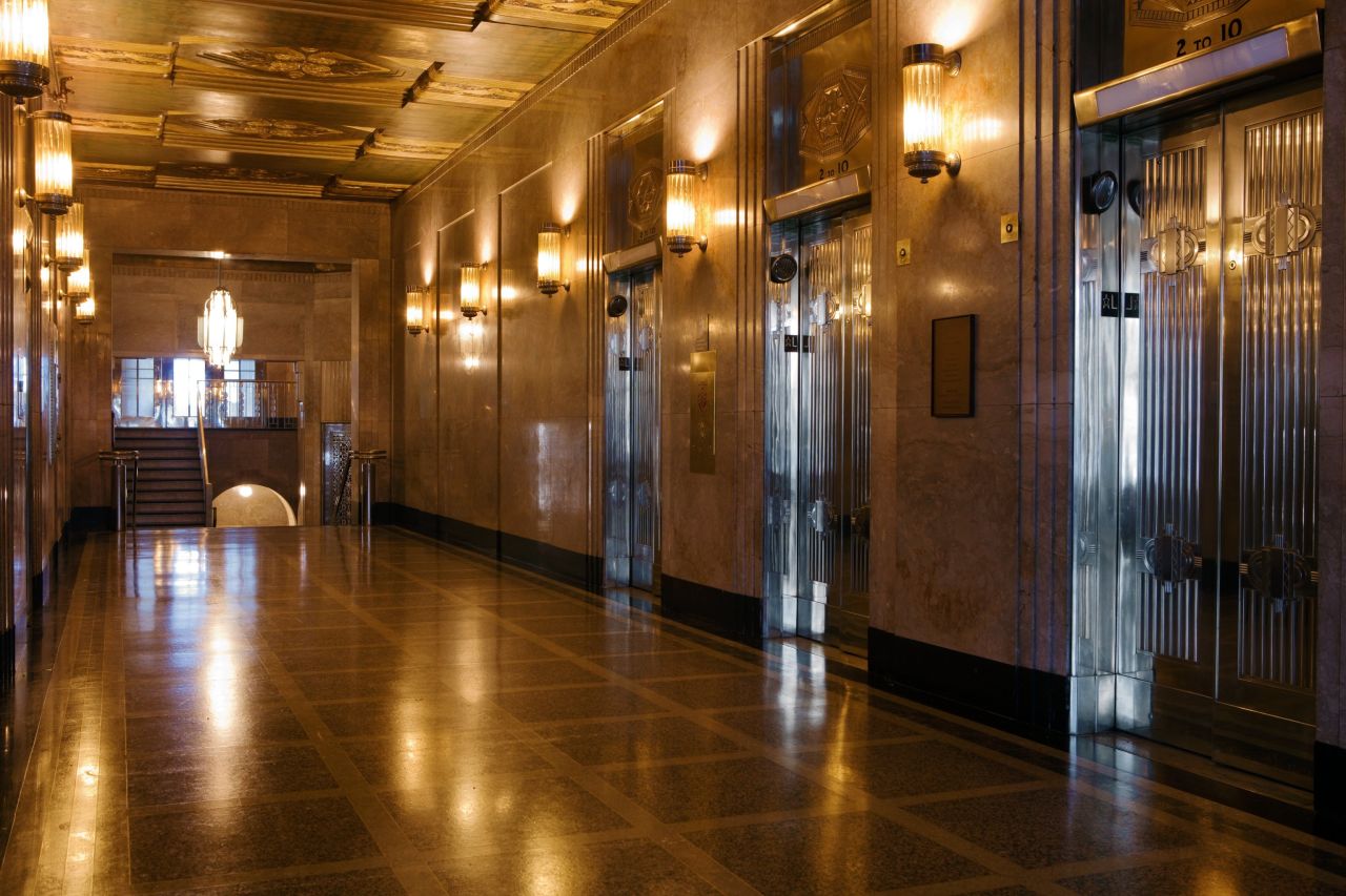 The Kimpton Cardinal Hotel occupies part of the 1929 R.J. Reynolds Tobacco Company building.