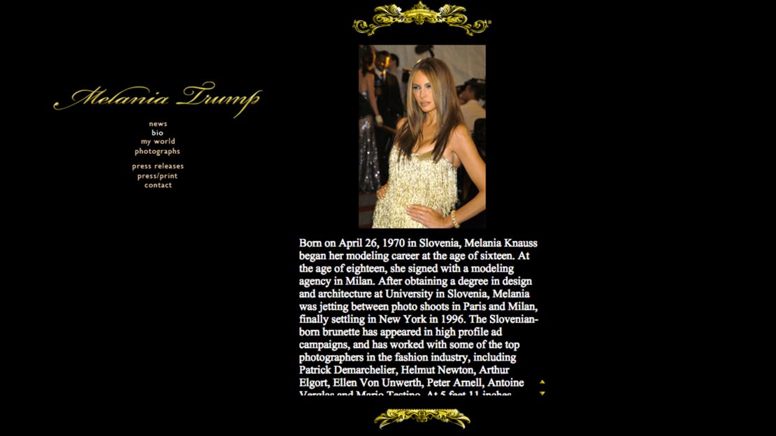 Melania Trump website