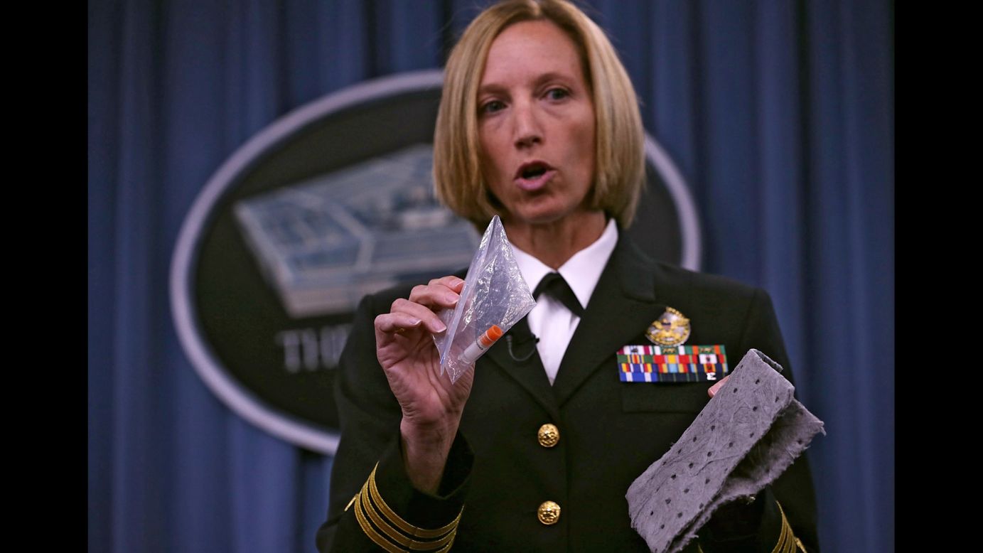In June 2015, the Pentagon announced that the Defense Department may have accidentally shipped live anthrax samples to 86 labs in 20 states, the District of Columbia and seven foreign countries. There were no infections as a result of the shipments. Cmdr. Franca Jones, director of medical programs for chemical and biological defense, demonstrates the protocol for shipping anthrax samples. 