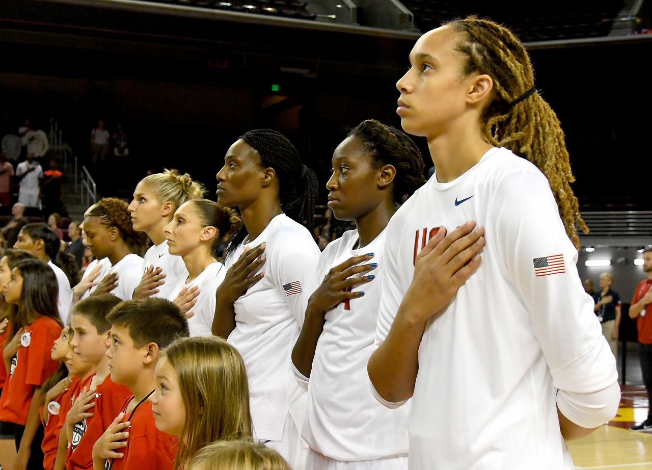 Team USA center Brittney Griner (far right) will try and lead her team to its sixth consecutive Olympic gold in Rio 2016.  