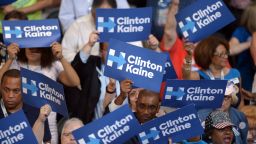 Delegates cheer during the final day of the 2016 Democratic National Convention on July 28, 2016, at the Wells Fargo Center in Philadelphia, Pennsylvania. 