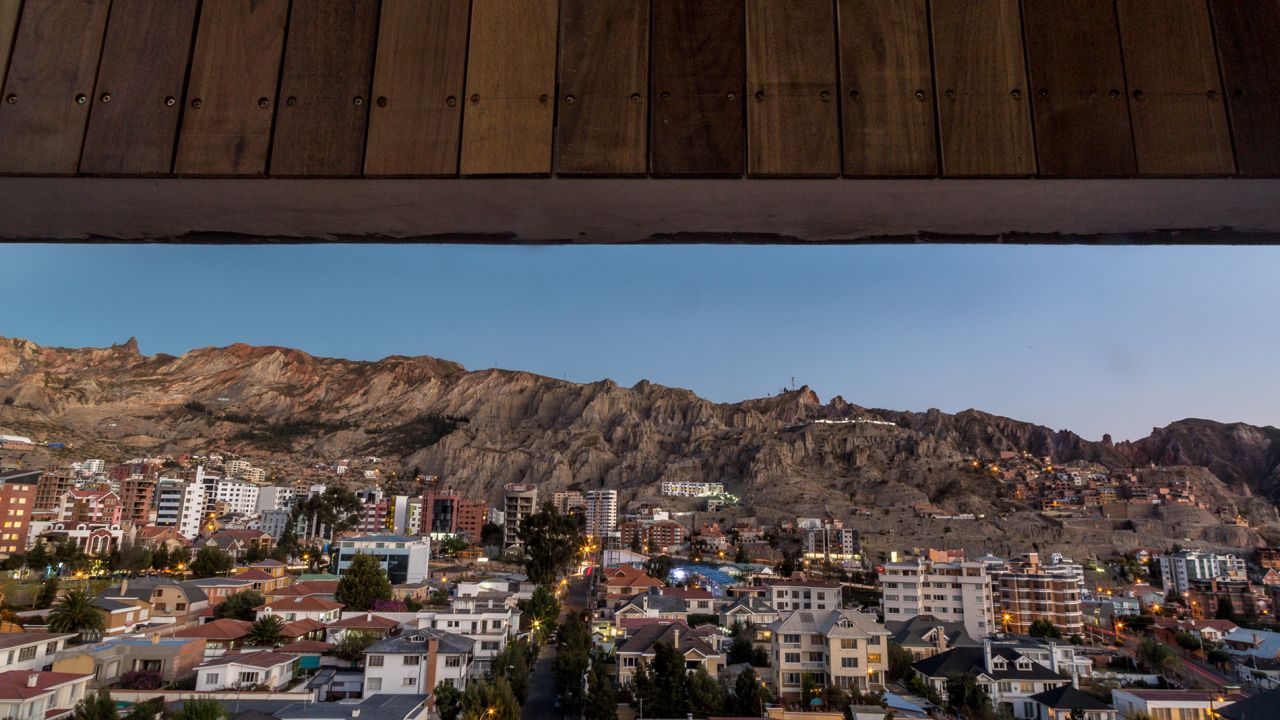 The spectacular views of La Paz from the city's first five-star hotel, Atix Hotel.