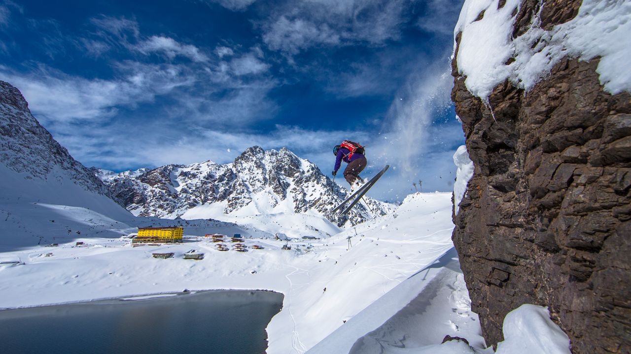 Portillo is home to the world's only "slingshot," a six-abreast, avalanche-defying draglift that pulls skiers up steep, ungroomed slopes at a greater speed than many later descend.