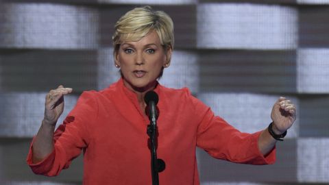 Former Michigan Governor Jennifer Granholm addresses delegates on the fourth and final day of the Democratic National Convention at Wells Fargo Center on July 28, 2016 in Philadelphia, Pennsylvania.   / AFP / SAUL LOEB        (Photo credit should read SAUL LOEB/AFP/Getty Images)