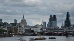 St Paul's Cathedral and buildings in City of London are seen under banks of cloud in central London on June 27, 2016. 
Britain began preparations to leave the European Union on Monday but said it would not be rushed into a quick exit, as markets plunged in the wake of a seismic referendum despite attempts to calm jitters. / AFP / BEN STANSALL        (Photo credit should read BEN STANSALL/AFP/Getty Images)