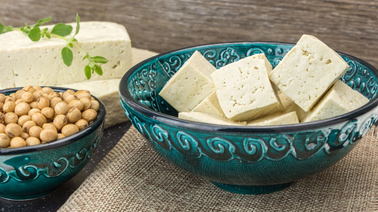 A new study suggests that eating plant protein can lower your risk of death, while eating meat is associated with an increased risk of death. Soy serves as a source of protein, such as in the form of tofu.