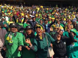 The ANC's final rally in Johannesburg. Many polls suggest the ANC could face a stern test in the upcoming election