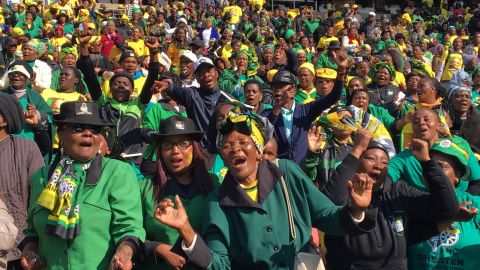 The ANC's final rally in Johannesburg. Many polls suggest the ANC could face a stern test in the upcoming election