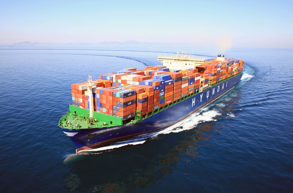 South Korea's Hyundai isn't just a multi-national car maker, it has a diverse range of activities including construction, chemicals, electronics, financial services, heavy industry and shipbuilding. This is one of the fleet of huge container ships operated by Hyundai Merchant Marine (HMM).
