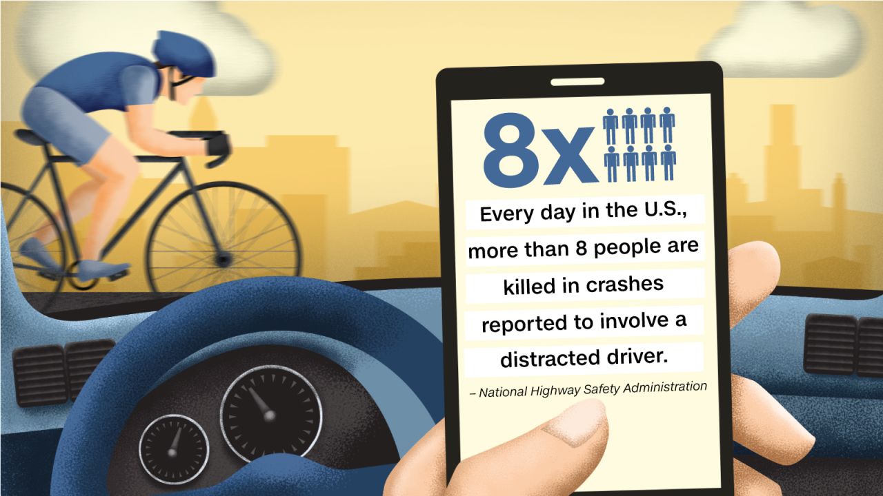 distracted driving graphic three