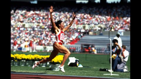 <strong>Flo-Jo's record runs:</strong> American sprinter Florence Griffith Joyner dominated the 100 and 200 meters at the 1988 Summer Games in Seoul, South Korea. She set a world record in the 200 (21.34 seconds) that still stands today. Her Olympic record in the 100 meters (10.62 seconds) was just off the world record she set a couple months earlier. That record (10.49 seconds) still stands today as well.