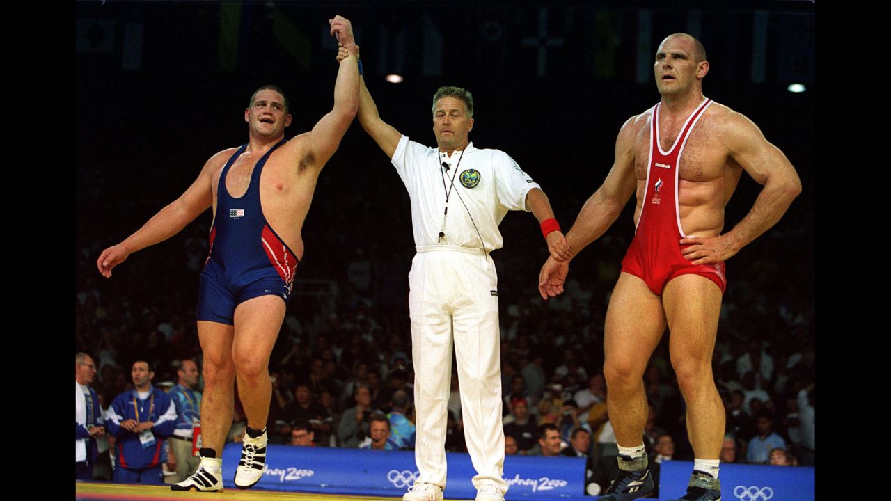 <strong>An upset for the ages:</strong> Rulon Gardner, a Greco-Roman wrestler for the United States, made history in 2000 when he defeated Russia's Aleksandr Karelin in the gold-medal match of the 130-kilogram (287-pound) weight class. Karelin, the gold medalist in 1988, 1992 and 1996, had not lost a match in 13 years.