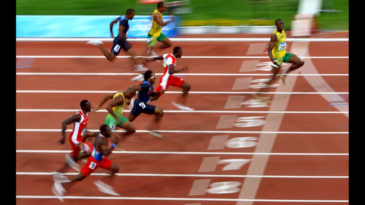 <strong>The world's fastest man -- ever:</strong> Jamaican sprinter Usain Bolt has owned the 100 meters since the 2008 Olympics, when he blew away the field with a world-record time of 9.69 seconds. Bolt lowered that record a year later to 9.58 -- a mark that still stands today.