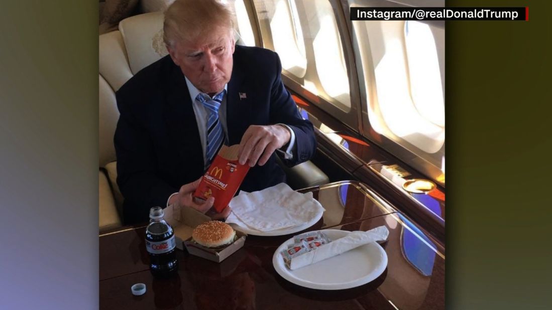 President-elect Donald Trump has been known to enjoy <a href="http://www.cnn.com/2016/08/02/politics/donald-trump-eats-kfc-knife-fork/">Kentucky Fried Chicken</a>, <a href="http://www.cnn.com/2016/02/18/politics/donald-trump-fast-food-love/">McDonald's</a> and the <a href="http://www.cnn.com/2016/05/05/politics/donald-trump-taco-bowl-cinco-de-mayo/index.html">taco bowls</a> that are whipped up in Trump Tower's kitchen.