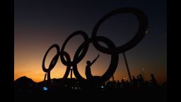 RIO DE JANEIRO, BRAZIL - AUGUST 01:  The sun sets over the Olympic Rings on the Olympic Park on August 1, 2016 in Rio de Janeiro, Brazil.  (Photo by Clive Rose/Getty Images)