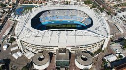 Aerial view of the Olympic Stadium, known as Engenhao, which will host athletics and football events during the Rio 2016 Olympic Games, in Rio de Janeiro, Brazil, taken on July 26, 2016.
The Rio 2016 Olympic and Paralympic Games will be held in Brazil from August 5-21 and September 7-18 respectively. / AFP / YASUYOSHI CHIBA        (Photo credit should read YASUYOSHI CHIBA/AFP/Getty Images)