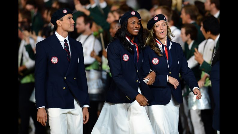 <strong>London, 2012: </strong>Aside from perpetuating the Olympic fetish for blazers and tight white pants, the London uniforms caused outrage because they were made in China.