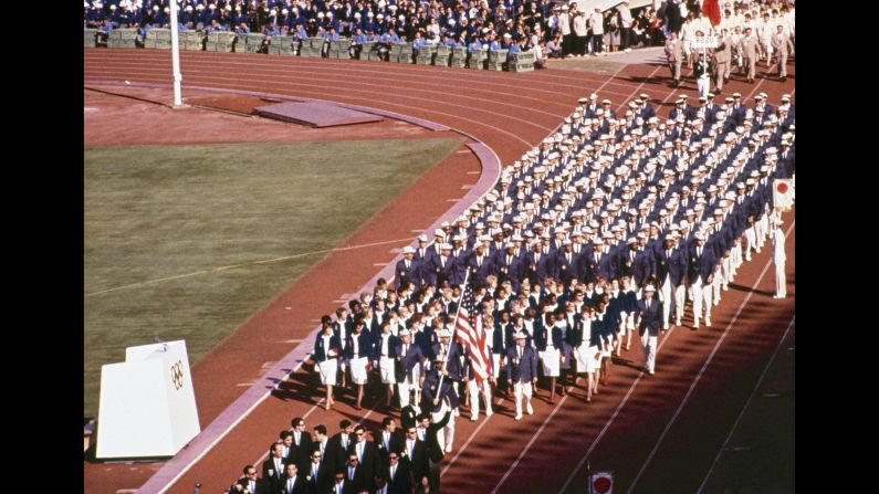<strong>Tokyo, 1964:</strong> The important takeaway from looking back on decades of Olympic uniforms is that white pants didn't just happen to us. We LET them happen to us, over and over again. 
