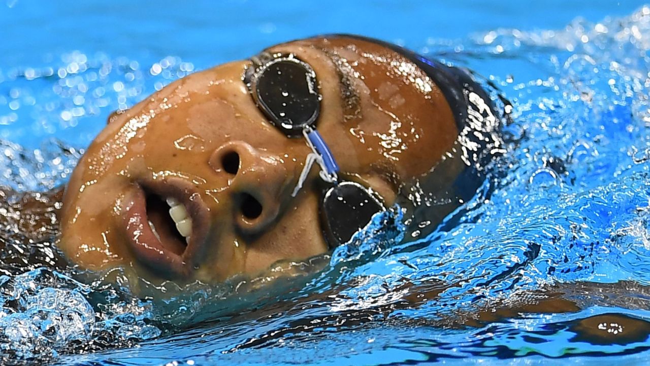 U.S. swimmer Lia Neal trains in Rio on August 4.