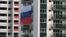 A Russian flag is displayed at the Rio 2016 Olympic Village for Athletes, on July 25, 2016 in Rio de Janeiro.

Russia breathed a sigh of relief after the IOC declined to impose a blanket ban on its competitors at the Rio Games over state-run doping, but the decision met fierce criticism elsewhere with Olympic chiefs branded "spineless".
 / AFP / VANDERLEI ALMEIDA        (Photo credit should read VANDERLEI ALMEIDA/AFP/Getty Images)