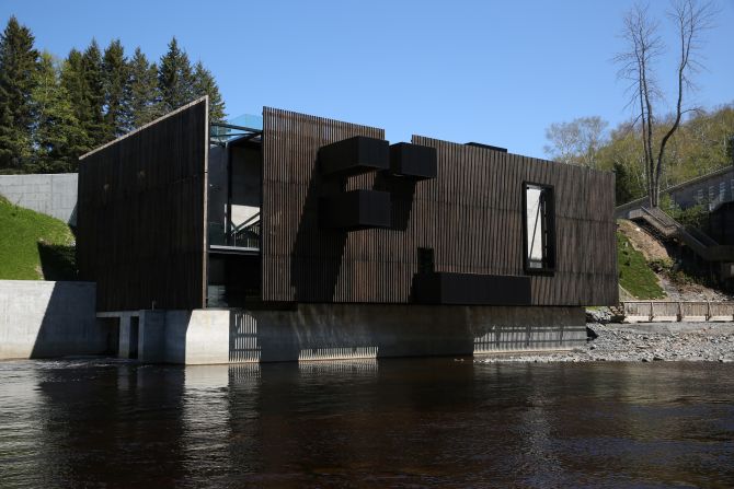 Power plant or vacation home? This mini plant blends form and function, harnessing the power of Ouiatchouan Falls, in Canada, while simultaneously preserving the natural surrounds.