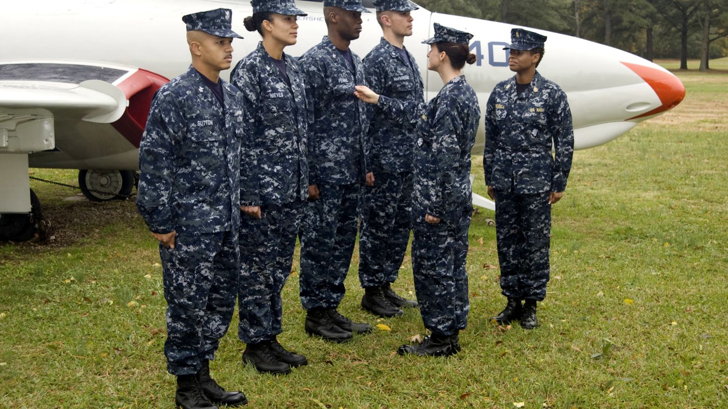 The Navy will phase out the blue camouflage working uniform beginning in October. (U.S. Navy Photo/Released)