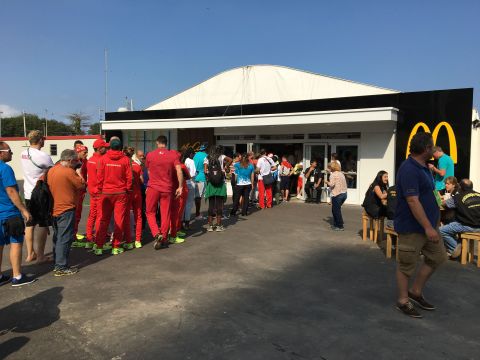 Fed up of the food in the canteen? Get to the back of the long line for a McDonald's.
