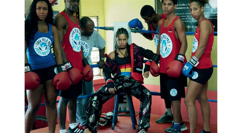 In the August 2016 issue of Vogue Brazil she demonstrated one of her other passions -- boxing. The high fashion shoot centered around an initiative in one of Rio's favelas called <a href="http://fightforpeace.net/" target="_blank" target="_blank">Fight For Peace</a>, which teaches underprivileged children to box.