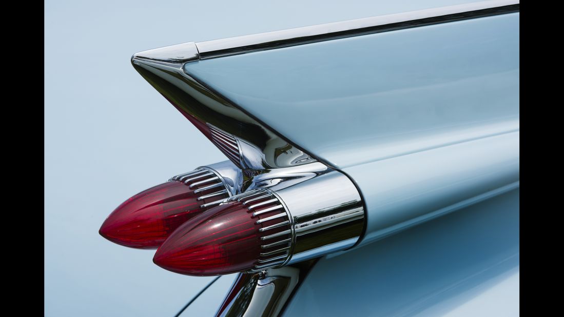 The iconic rear fin and taillights of a 1959 Cadillac Series 62. "I'm not really involved with photographing whole cars," photographer Steven Edson said. "My interest is really in looking at the details and the abstractions of these parts and finding the art in the smaller views of cars."