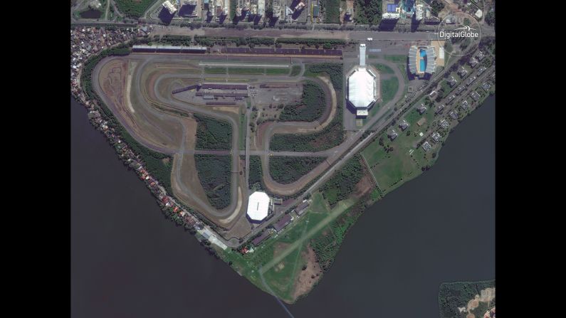 Satellite images, from 2012 to today, show the construction of the Barra Olympic Park in Rio de Janeiro.