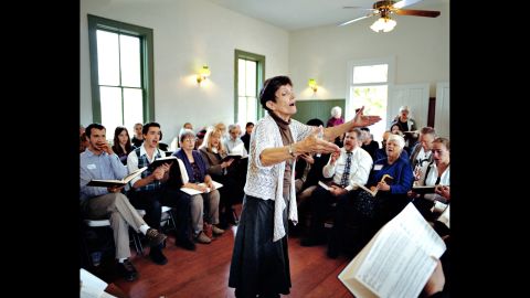 Judy Hauff leads a Sacred Harp singing group in Shakopee, Minnesota. The a capella music is named after a hymnbook published in the 19th century.