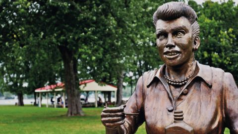 The previous statue, "Scary Lucy"