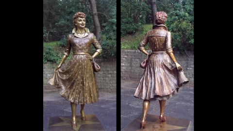The new Lucy statue is "beautiful," Celoron Mayor Scott Schrecengost says.