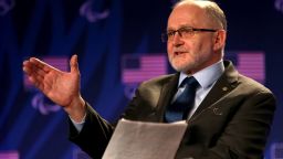 BEVERLY HILLS, CA - MARCH 07:  President of the International Paralympic Committee Sir Philip Craven addresses the media at the USOC Olympic Media Summit at The Beverly Hilton Hotel on March 7, 2016 in Beverly Hills, California.  (Photo by Maxx Wolfson/Getty Images for the USOC)
