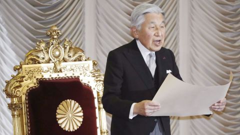Japanese Emperor Akihito is required by law to serve until death.