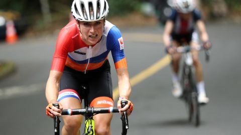 Netherlands' Annemiek Van Vleuten crashed out of the Women's road cycling race at the Rio 2016 Olympic Games