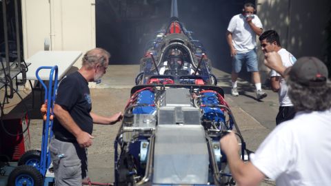 A noxious cloud of methanol and nitro fills the air as Thompson starts the engines of Challenger 2.
