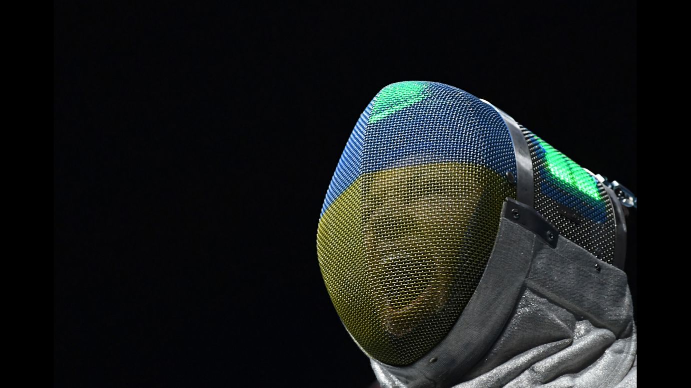 Ukrainian fencer Olena Kravatska takes part in the women's individual sabre competition on Monday, August 8.