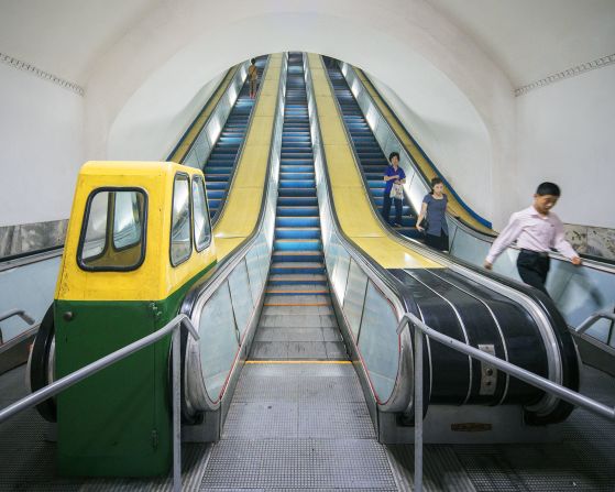 "One of the deepest metro systems in the world, it is accessed by very long and steep escalators. It is also used as a bomb shelter due to its depth."