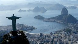 RIO DE JANEIRO, BRAZIL - JULY 21:  Aerial view of Christ the Redeemer, Flamengo Beach, the Sugar Loaf and Guanabara Bay with nearly one year to go to the Rio 2016 Olympic Games on July 21, 2015 in Rio de Janeiro, Brazil.  (Photo by Matthew Stockman/Getty Images)
