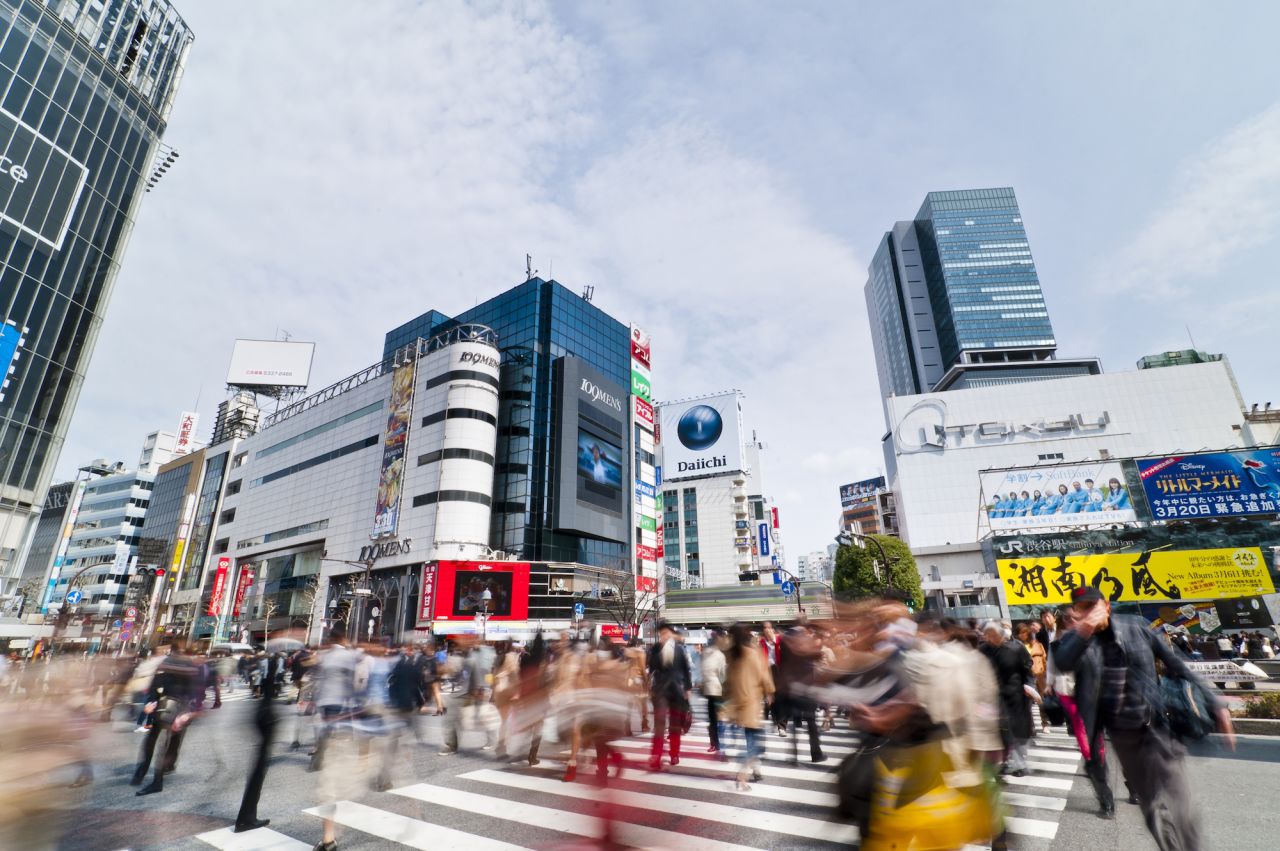 <strong>Legendary crossing:</strong> Tokyo's famous scramble intersection is located in front of Shibuya Station. It's a major shopping, entertainment and nightlife district.