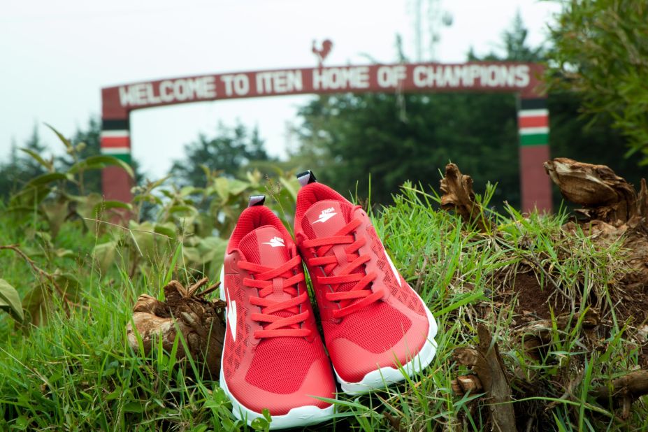 Enda Iten shoes are named after a town in Kenya's Rift Valley that is a hub for some of the world's best middle and long distance runners. World champions such as Mo Farah and David Rudisha have trained there. 