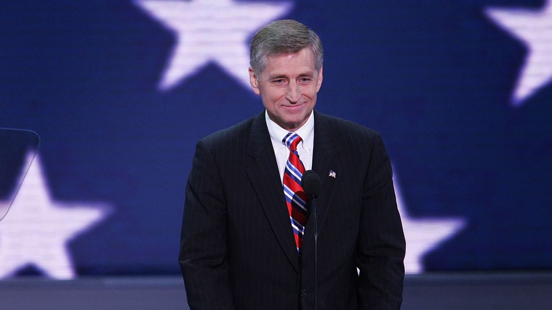 Bush-Cheney '04 Campaign Chairman Marc Racicot speaks during the opening session of the  2004 RNC August 30, 2004 at Madison Square Garden in New York City.  