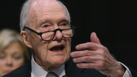 Former National Security Advisor Brent Scowcroft testifies during a Senate Armed Services Committee hearing on Capitol Hill, January 21, 2015 in Washington, DC.