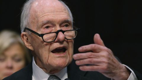 Former National Security Advisor Brent Scowcroft testifies during a Senate Armed Services Committee hearing on Capitol Hill, January 21, 2015 in Washington, DC. 