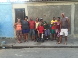 Silva's family outside their home.