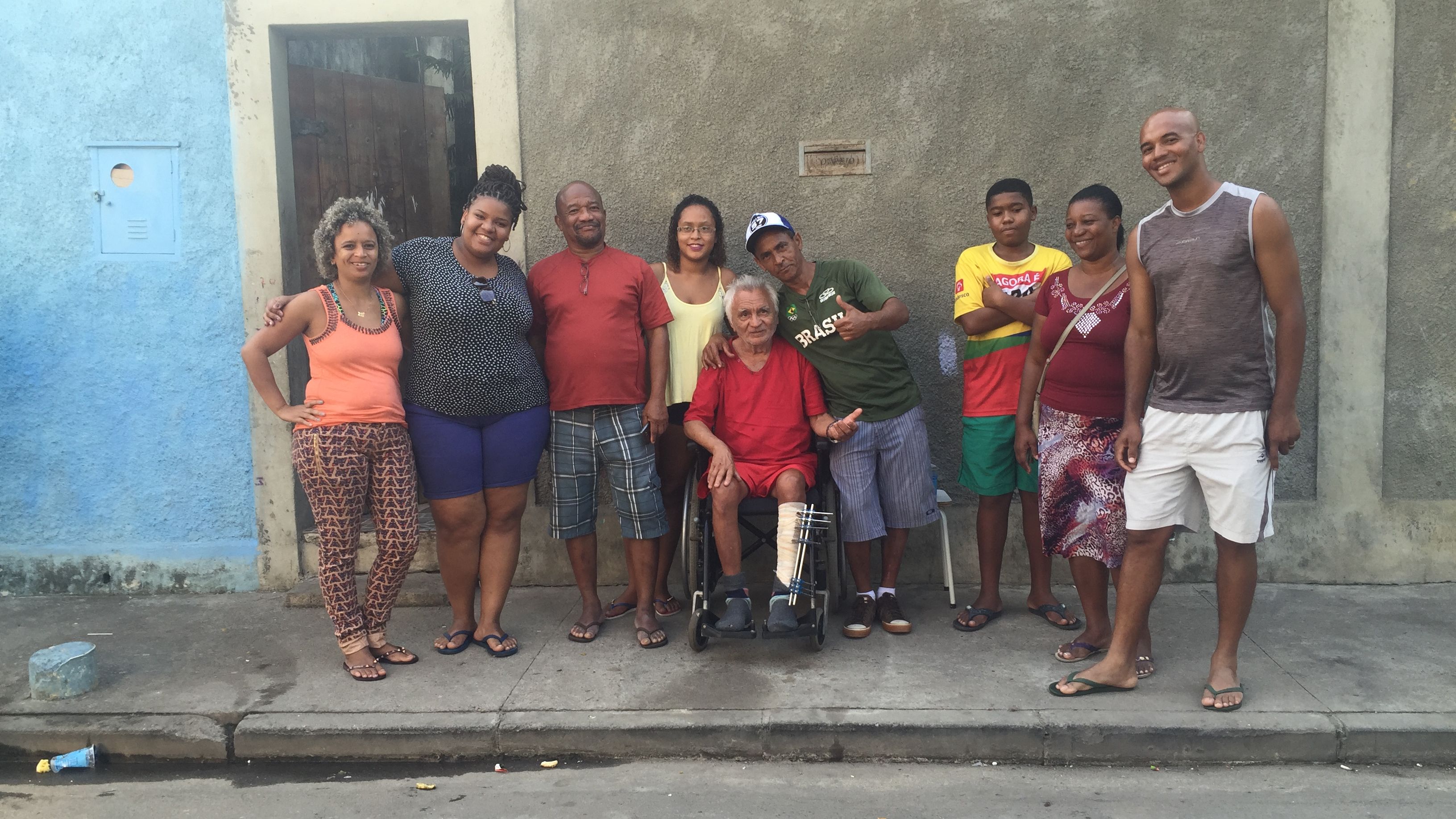 Silva's family outside their home.