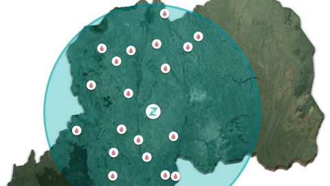 Delivery sites across Rwanda.